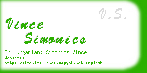 vince simonics business card